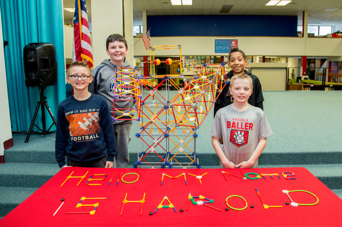 Students with Robot